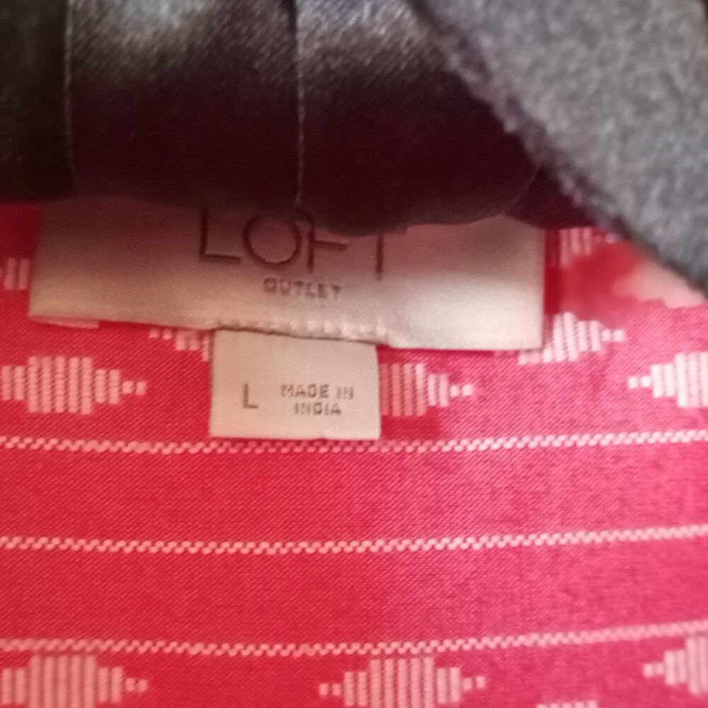 'LOFT OUTLET' Boxy Cap Sleeve Blouse Size L Pink/White NWOT - Picture 8 of 11